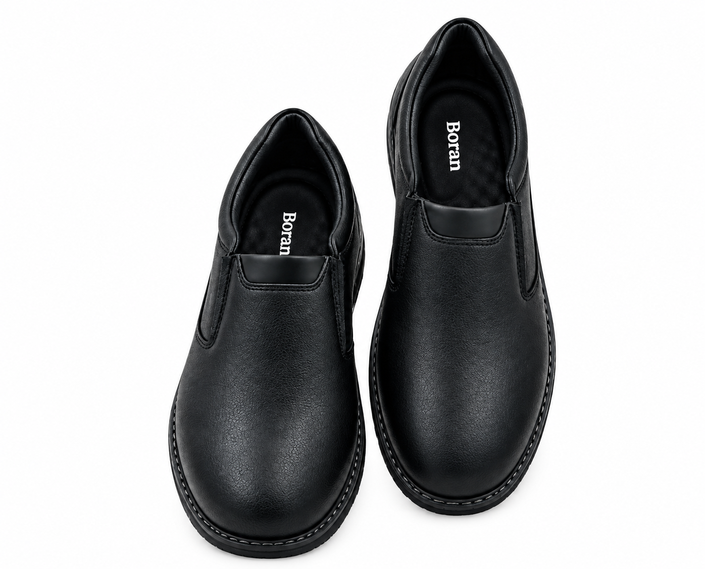 Black Boran Slip-On Loafers (2) Men’s Black Formal Slip-On Shoes - Image 1