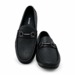 Borean Black Horsebit Loafers for Men
