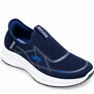 ROUGE Navy Blue Slip-On Sneakers for Men