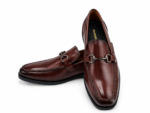 Borean Premium Brown Horsebit Leather Loafers for Men